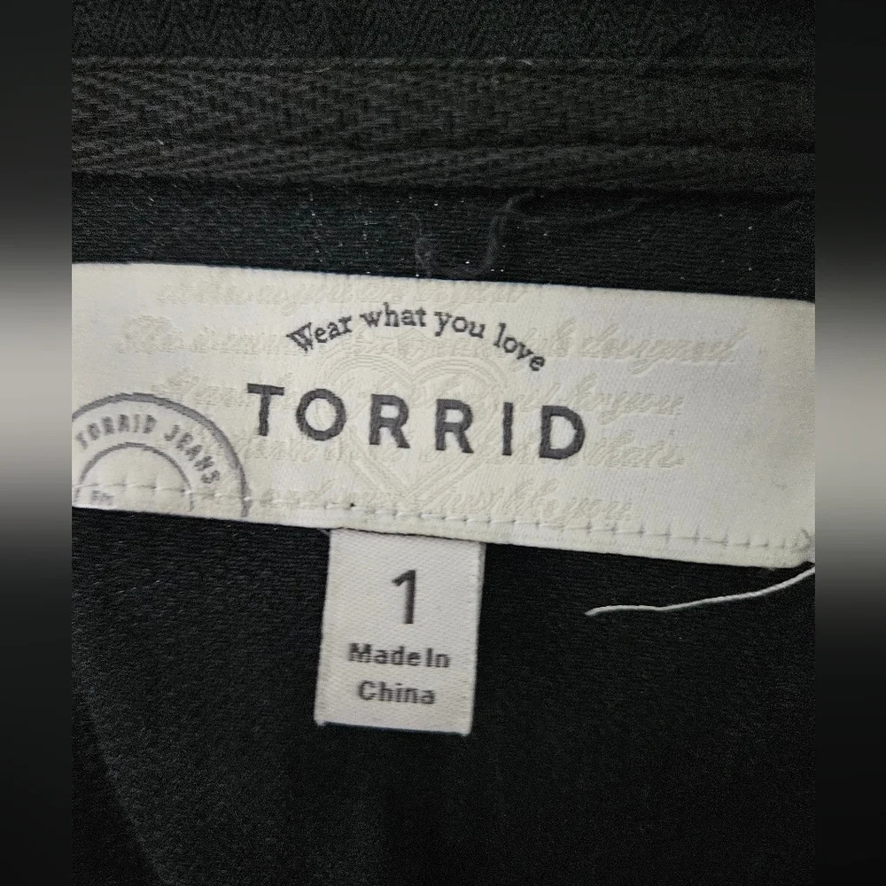 Torrid Black Cotton Utility Jacket Patch Detail W… - image 6
